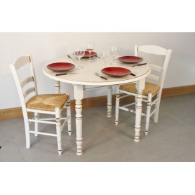 Table GRISELLES DIAM 105cm + 4 Chaises (CHOCOLAT)