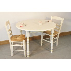 Table RECEY DIAM 105cm + 4 Chaises (VANILLE)