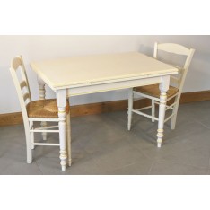 Table LANTENAY 110X70 + 4 Chaises (VANILLE)