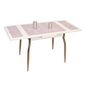 Table AMARYLLIS BLANCHE 90 X 70 "Mosaïque"