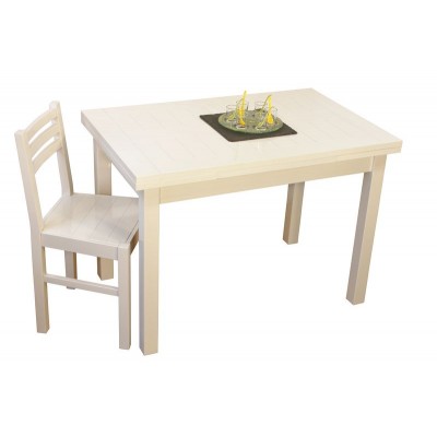 Table Moderne De Cuisine Rectangulaire Blanche En Bois Avec Allonges