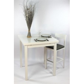 Ensemble "ALTHEA" : Table Carrée haute90x90 + 2 tabourets