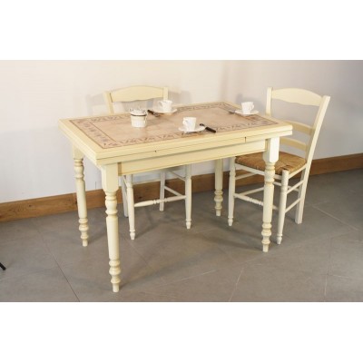 Table MENESBLES 110X70 + 4 Chaises (VANILLE)